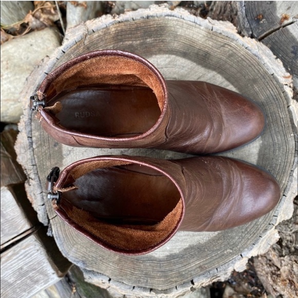 Rudsak Brown Leather Ankle Bootie EU 37/US7 - Picture 6 of 7